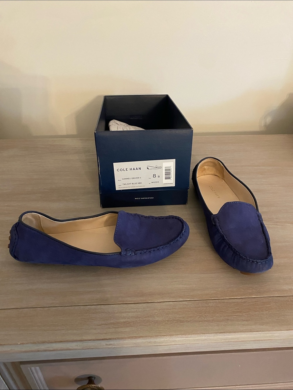 Cole Haan Women’s Blue Suede Driving Loafers